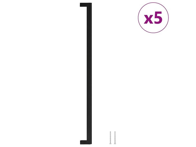  Boutons d'armoire, 5 unités, noirs, en acier inoxydable cfe8511205  - Conforama E