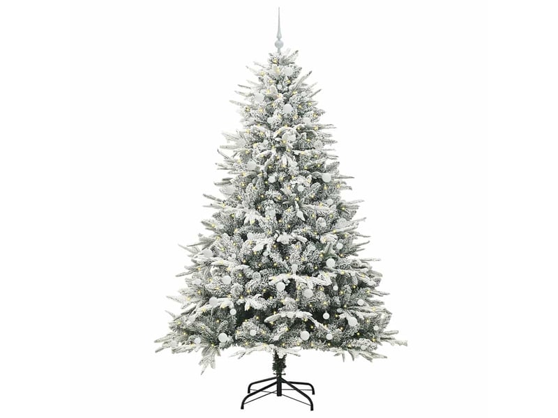  Sapin de noël, arbre de noël artificiel pré-éclairé avec ensemble de boules cf61632  - Conforama C