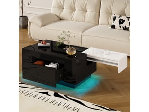 Table basse rectangulaire coloris noir <strong>MERAX</strong> <strong>table basse noir</strong> - 50 cmx80 cm