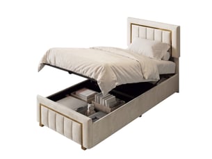 Lit coffre 90x200 cm BURSDANY   coloris blanc