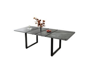 Table extensible rectangulaire 3 longueurs 140180220 x 80 cm – 6 à 10 pers – pieds métal gris – salle à mangercuisine