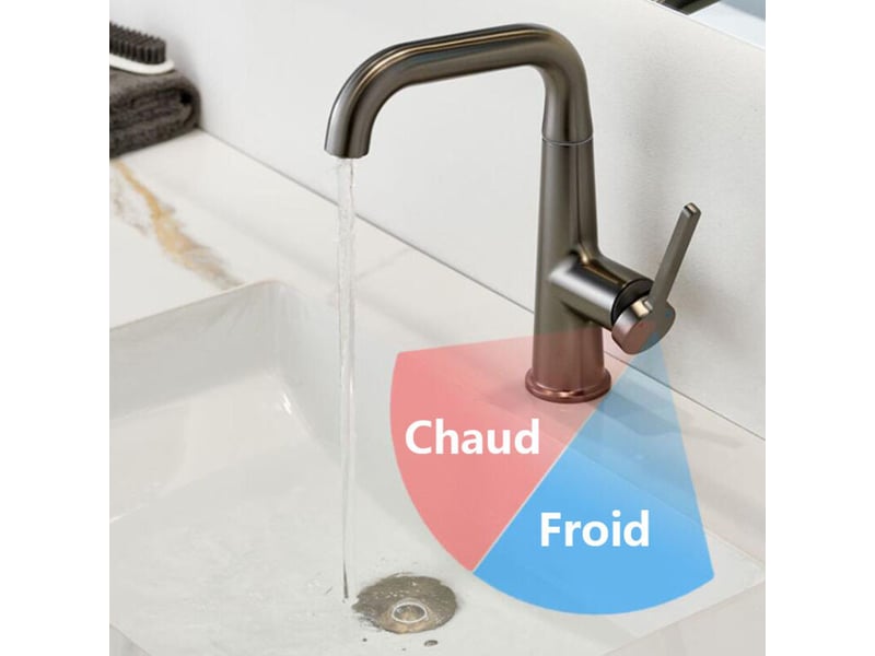  Robinet de salle de bain robinet de lavabo mitigeur monocommande robinet de salle de bain lavabo salle de bain eau froide et chaude présent  - Conforama B