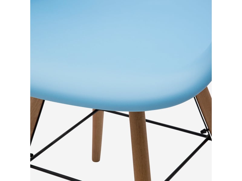  Fauteuil en polypropylène pieds en bois jacqueline - turquoise  - Conforama C