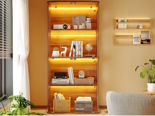 Vitrine coloris marron <strong>LEYTN</strong> <strong></strong> - 80 cmx170 cm