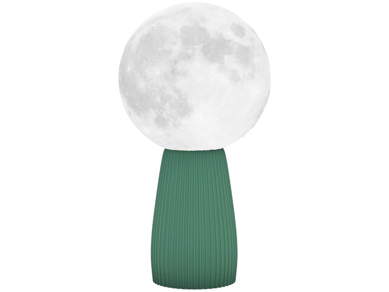  Lampe de table en forme de lune, 3 couleurs et 10 niveaux de luminosité, en abs, ø15 x 28 cm, blanc et vert foncé  - Conforama A