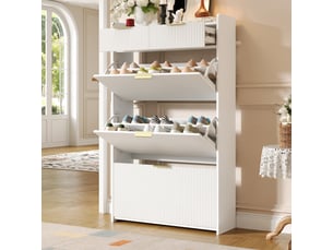 Meuble à chaussures 18 paire(s)  <strong>BGSRYAO</strong>  <strong></strong> coloris blanc