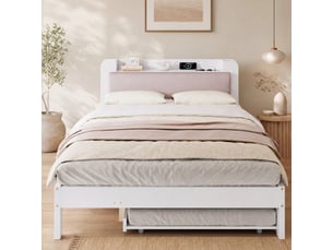 Lit gigogne 120x200cm <strong>OKMYHOME</strong>  <strong></strong> coloris blanc
