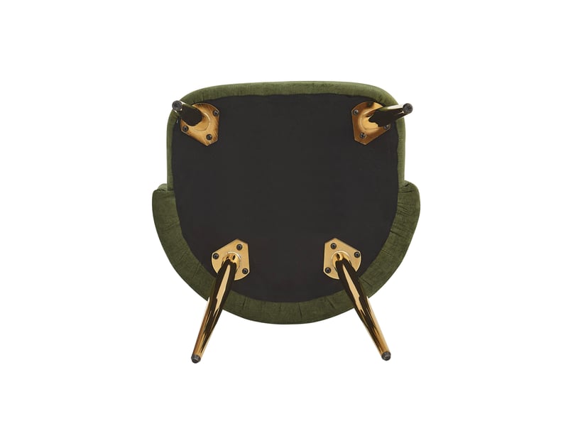  Lot de 2 chaises de salle à manger 58,5 × 62 × 78 cm en polyester et fer avec patins réglables vert chicfurn  - Conforama D