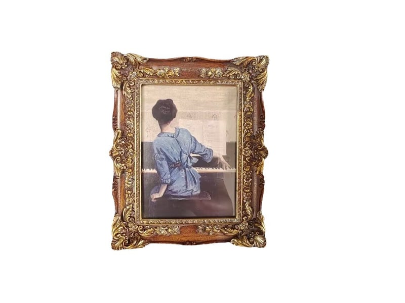  Cadre photo baroque 19 x 24 cm rétro en bronze  - Conforama A