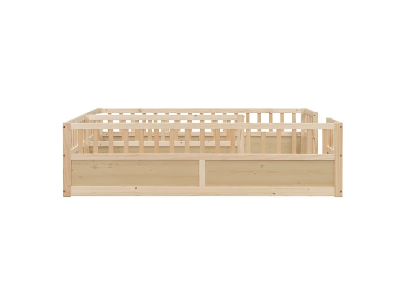 Lit enfant au sol 2 couchages 90 x 200 cm avec barrières de protection evryae - Conforama A