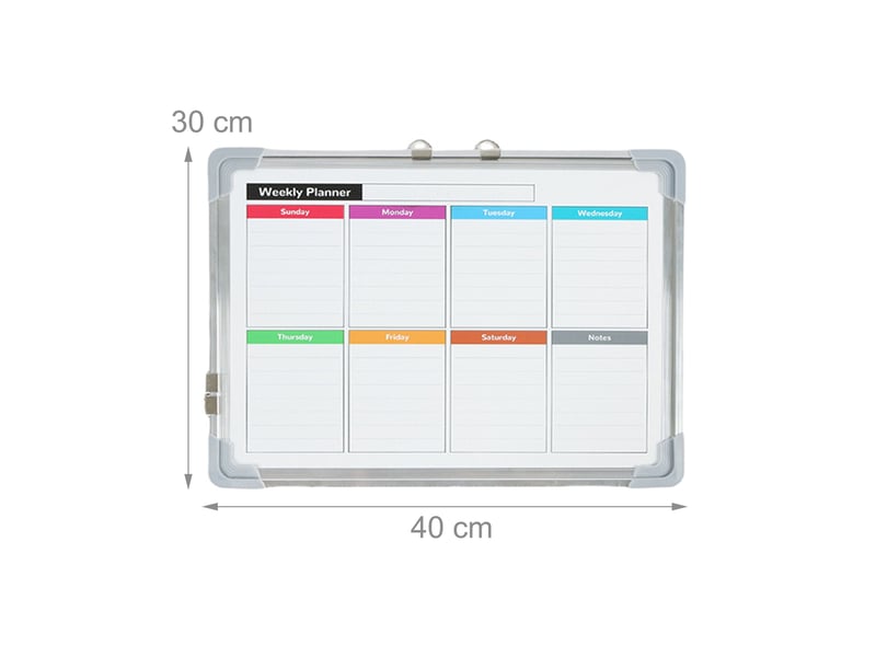  Tableau blanc magnétique pratique pour bureau 30 x 40 cm avec marqueurs et aimants en acier blanc 13_0017488  - Conforama B