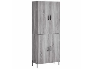 Buffet haut - bahut - meuble de rangement sonoma gris 69,5x34x180 cm bois d'ingénierie