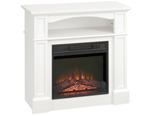 Cheminée électrique sur pied, effet flamme led réglable, 1800 w, blanc