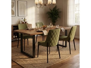 Lot de 4 chaises rembourrées en tissu facile à nettoyer charm - vert foncé