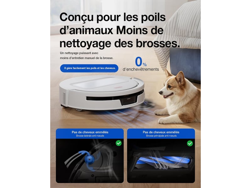 ECOVACS DEEBOT T90 Max Pro Omni Robot Aspirateur Laveur, 40000Pa, OZMO Roller 3.0, TruEdge 3.0 40kPa,Version Améliorée du T90 - Conforama E