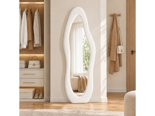 Miroir à poser coloris blanc <strong>NAHILIMI</strong> <strong></strong> - 160 cm x 50 cm