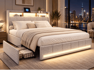 Lit 2 places 160x200 cm DAHUEN coloris gris