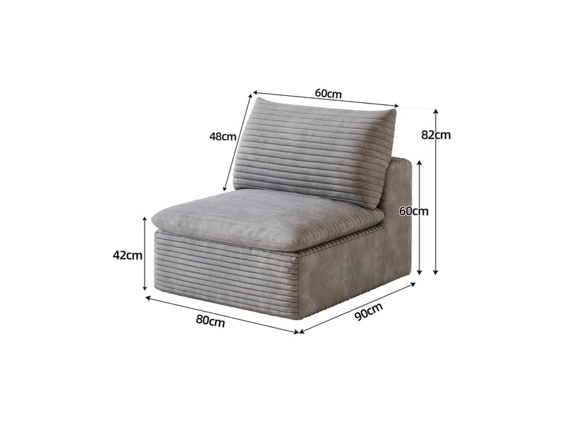 Canapé modulable gris en mousse sans cadre tissu coton doux confortable - Conforama C