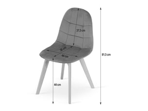 Chaise bora en velours noir avec pieds en hêtre