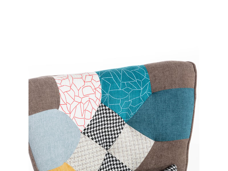  Fauteuil de détente avec repose-pieds dossier coussin assorti pour salon  - Conforama E