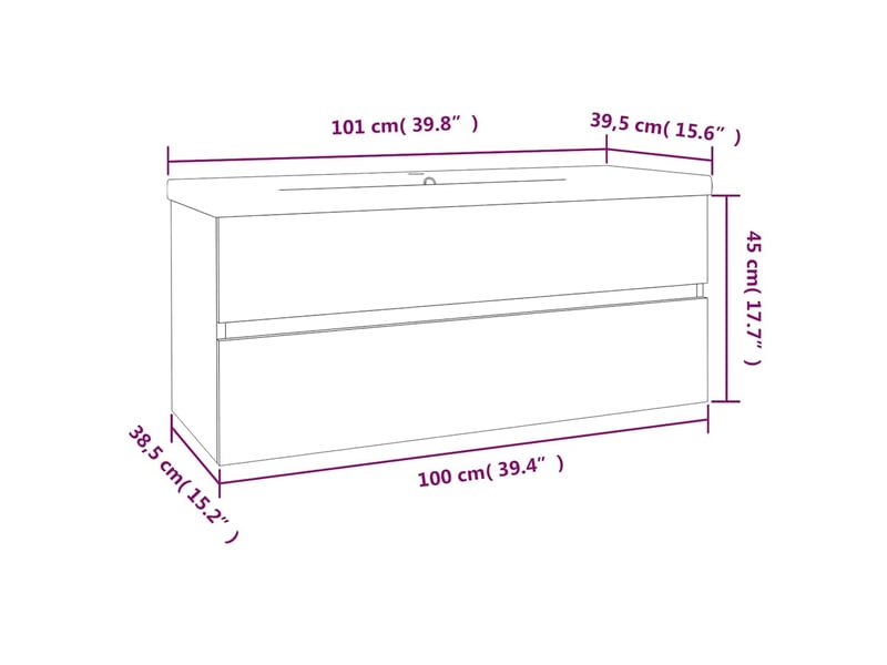 Meuble lavabo avec bassin intégré, armoire de salle de bain sonoma gris bois d'ingénierie cf65567 - Conforama E