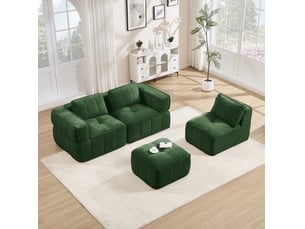 Canapé d'angle modulable 3 places 271x162x67 cm sans cadre vert