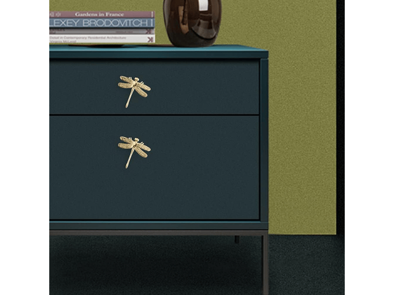  Jeu de 3 accessoires en laiton en forme de libellule pour poignées de meubles, décoration de mur de fond.  - Conforama C