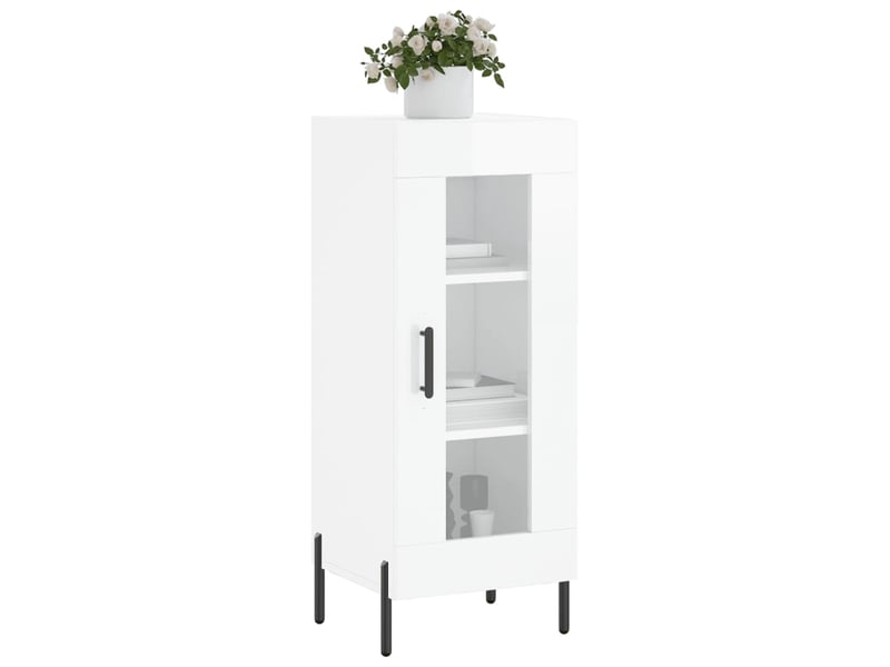  Buffet - bahut - meuble de rangement blanc brillant 34,5x34x90 cm bois d'ingénierie  - Conforama C