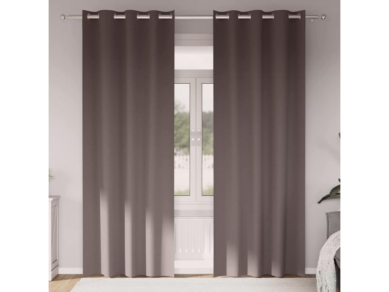 Lot de 2 rideaux occultants, rideaux black-out avec anneaux marron foncé 260 x 140 cm cf44706  - Conforama B