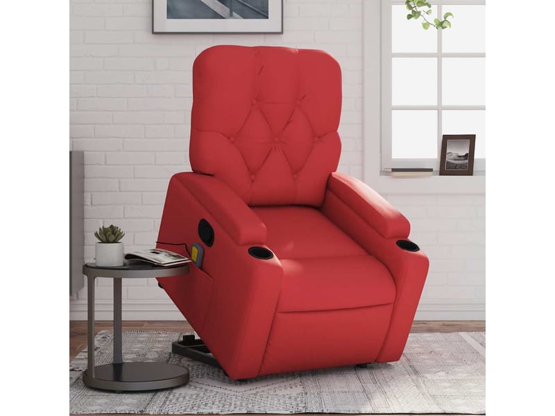  Fauteuil inclinable de massage, fauteuil relax rouge similicuir shl89857  - Conforama B