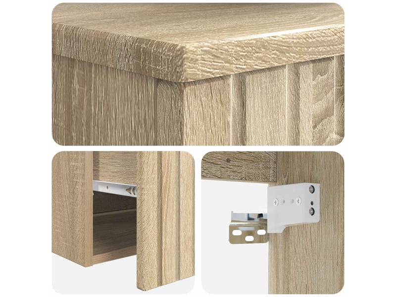  Meuble-sèche avec évier mural chêne sonoma 39x41x62.5 cm  - Conforama E