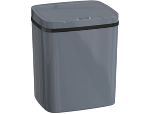 Poubelle automatique 15 l 27,6 x 21,4 x 33,5 cm grise en plastique, ouverture par capteur