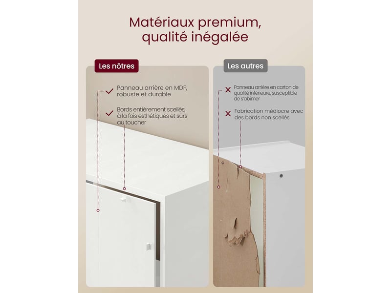 Bibliothèque étagère haute sur 6 niveaux avec porte meuble de rangement ouvert 24 x 60 x 175 cm pour salon bureau salle à manger blanc 12_0005285  - Conforama D