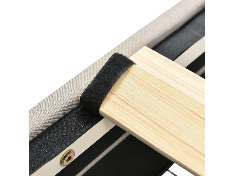  Lit avec tiroirs 90x200 cm, lit simple rembourré avec 2 tiroirs et tête réglable, sans matelas, naturel  - Conforama E