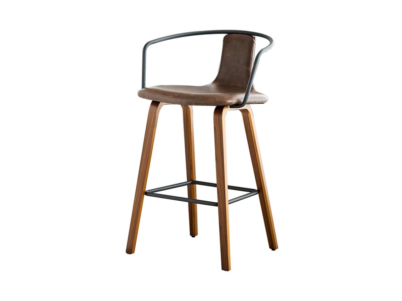  Lot de 2 tabourets de bar avec accoudoirs, pieds en bois massif W3658P433510 - Conforama A