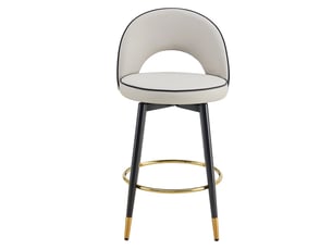 Lot de 2 tabourets de bar 44x47.4x92cm – pivotants à 360° avec dossier ajouré et repose-pieds – similicuir pu - gris