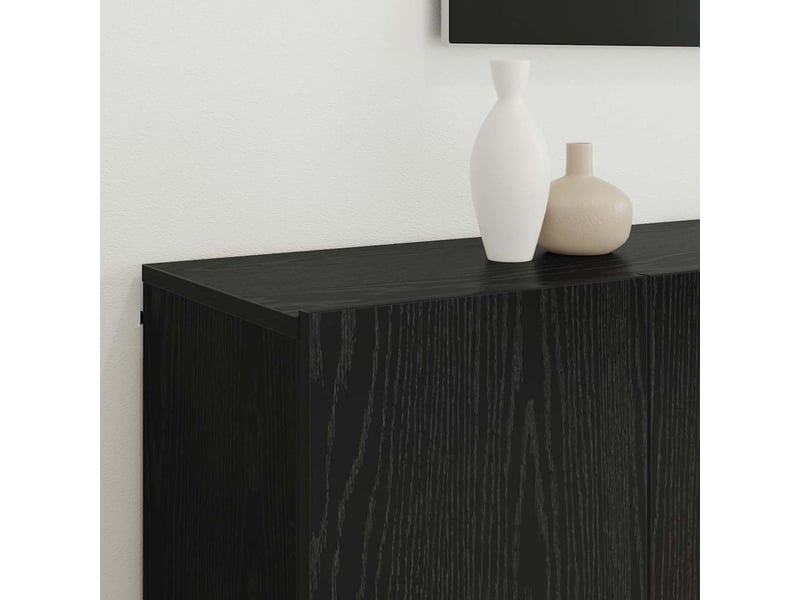  Unites tv 4 pcs chêne noir bois d'ingénierie  - Conforama D