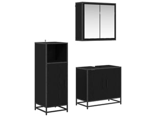 Ensemble de mobilier de salle de bain 3 pc chêne noir cf64340
