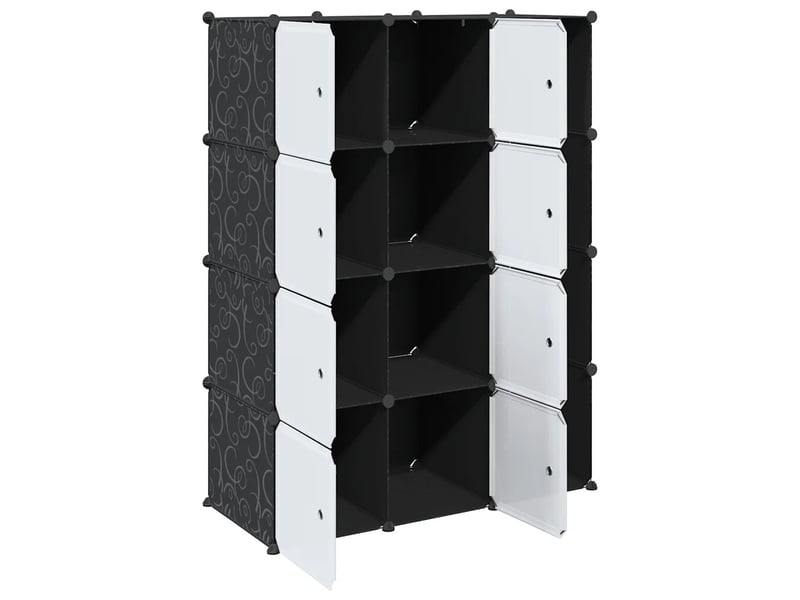  Armoire modulaire 9 compartiments pratique design chambre 109 x 36 x 143 cm en plastique noir 02_0046219  - Conforama B