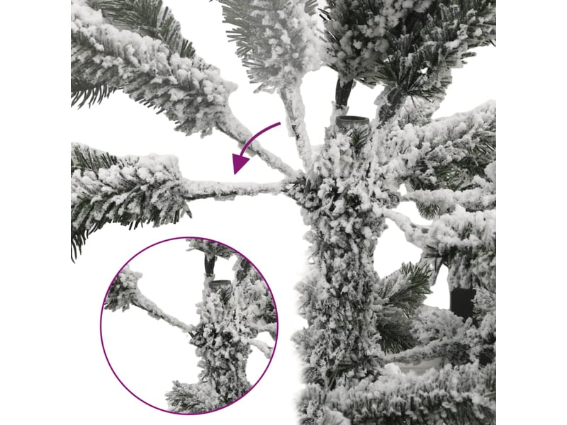 Sapin de noël, arbre de noël artificiel 300 led et neige floquée 210 cm shl7962 - Conforama E