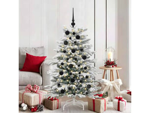Ensemble de boules de noël 61 pcs 150 led blanc chaud ø 6 cm