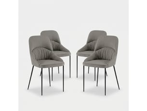 Lot de 4 chaises rembourrées en tissu facile à nettoyer harmony - gris clair