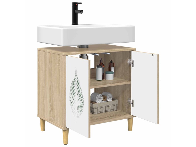  Armoire de salle de bain, meuble de rangement hanau sonoma 60x40x60 cm  - Conforama C