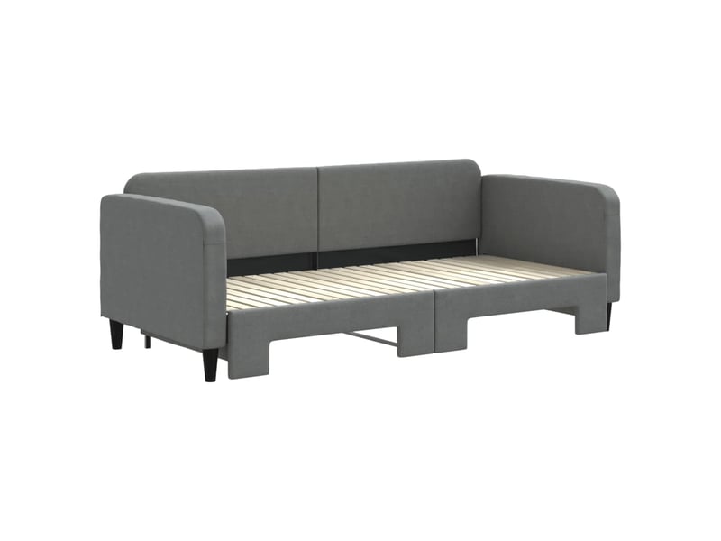  Lit simple- lit adulte -  lit de jour avec gigogne sans matelas gris foncé 90x200 cm  - Conforama B