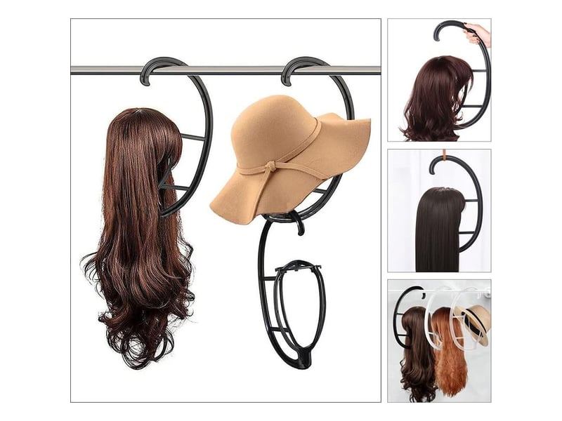 Ymyny support de perruque, 2pièces wig stand cintres de perruque support de perruque portable support de perruque pour toutes les perruques et chapeaux perruque pliable support de perruque durable  - Conforama D