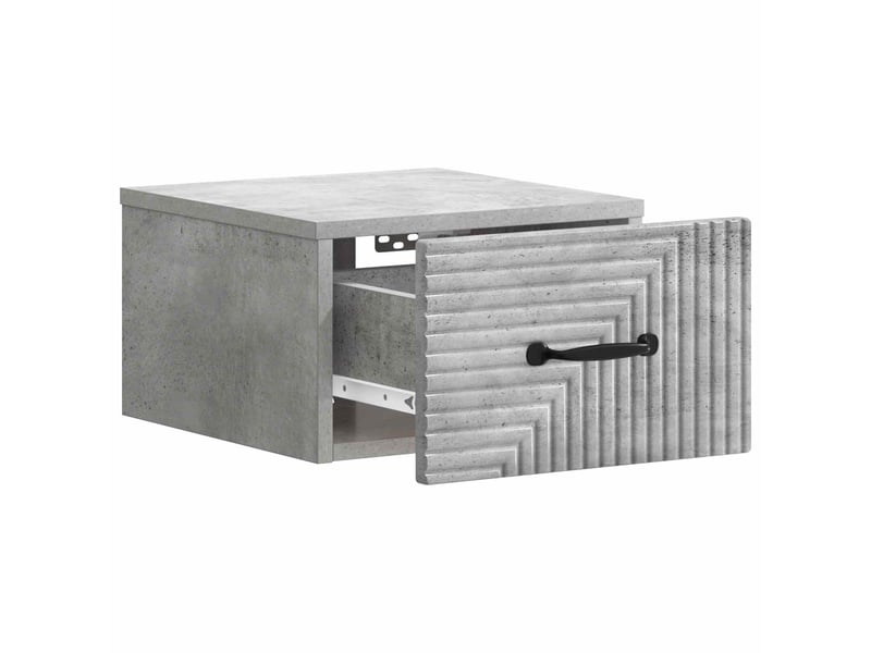  Table de chevet - cabinet de chevet - table de nuit mural gris béton 34,5 x 33 x 20 cm  - Conforama C