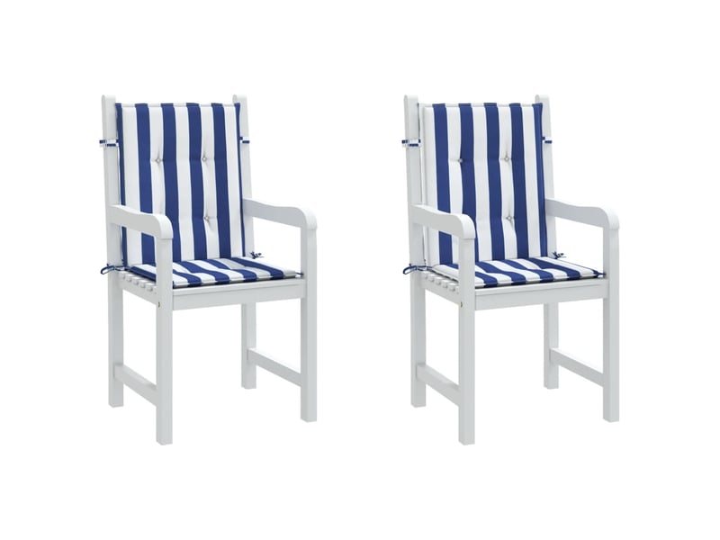  Lot de 2 coussins de dossier,  coussins de dos, tissu oxford bleu et blanc cf59447  - Conforama D