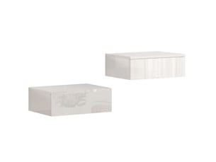 Lot de 2 tables de chevet murales 40x30x14 cm avec tiroir panneau de particules blanc