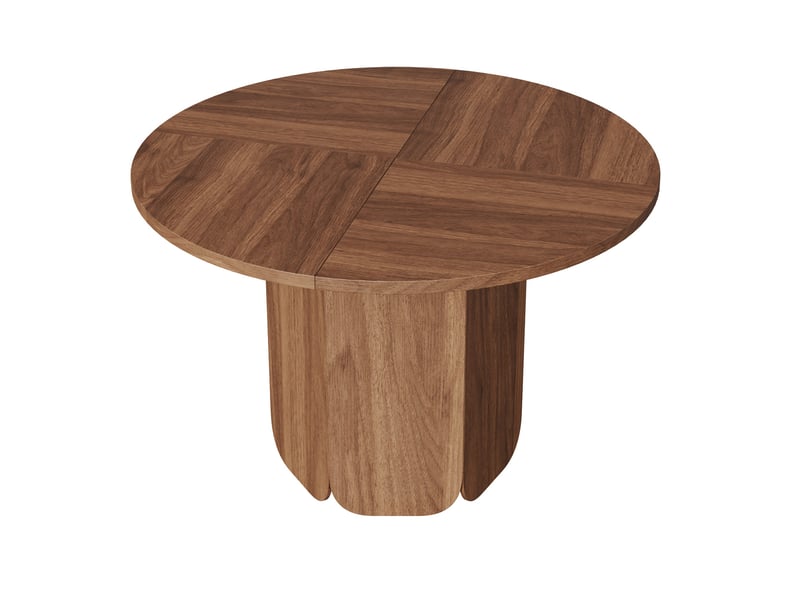  Table à manger ronde 120 x 120 cm, 4-6 personnes, style scandinave, noyer, sans chaises Jamama eleni - Conforama W