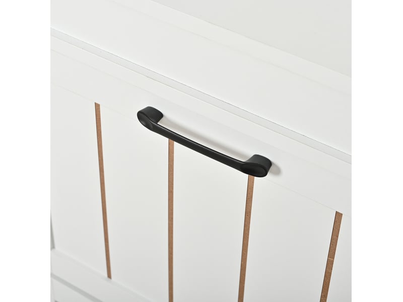  Meuble à chaussures 105x24x83 cm à 4 portes abattantes, rangements modulables en mdf blanc  - Conforama E